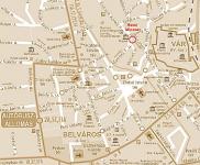 Map Eger city - Park Hotel Minaret map - Eger